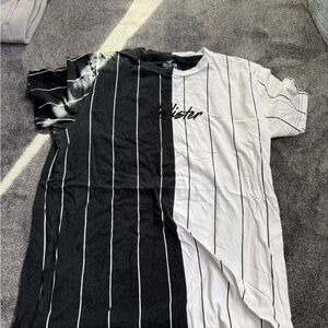 Hollister Monochrome Split Stripe Tee